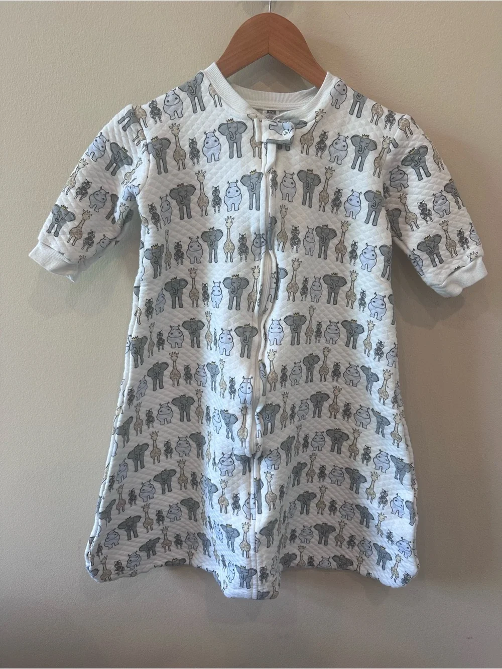 Hudson Baby Safari Sleep Sack Wearable Blanket Quilted Neutral Animals 18-24M